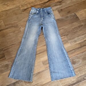 0/2 DENIM by Jealous Tomato High Rise Slightly Distressed Boho Hippie Jeans